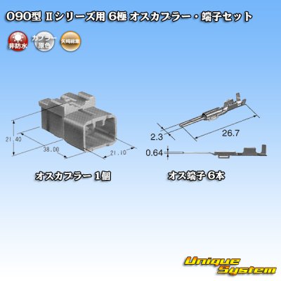 Photo4: [Yazaki Corporation] 090-type II non-waterproof 6-pole male-coupler & terminal set type-1