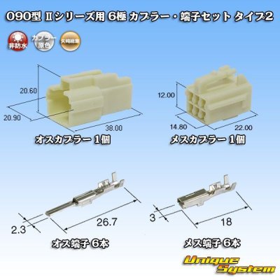 Photo1: [Yazaki Corporation] 090-type II non-waterproof 6-pole coupler & terminal set type-2