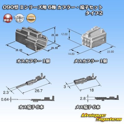 Photo5: [Yazaki Corporation] 090-type II non-waterproof 6-pole coupler & terminal set type-2