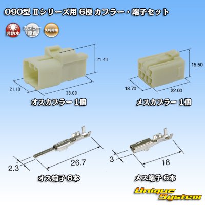 Photo1: [Yazaki Corporation] 090-type II non-waterproof 6-pole coupler & terminal set type-1