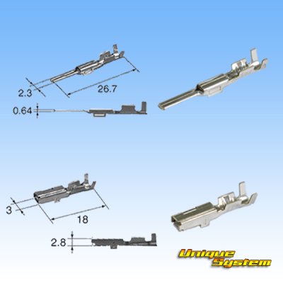 Photo4: [Yazaki Corporation] 090-type II non-waterproof 3-pole coupler & terminal set