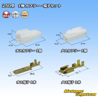 Photo1: [Yazaki Corporation] 250-type CN (A) non-waterproof 1-pole coupler & terminal set