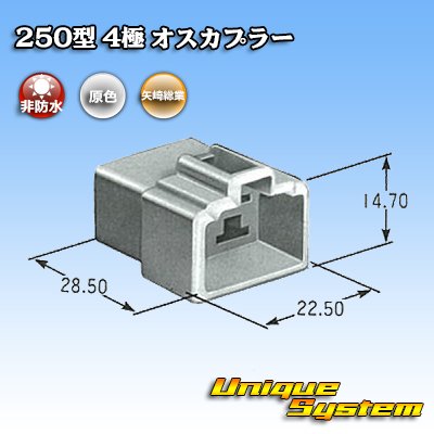 Photo3: [Yazaki Corporation] 250-type CN (A) non-waterproof 4-pole male-coupler