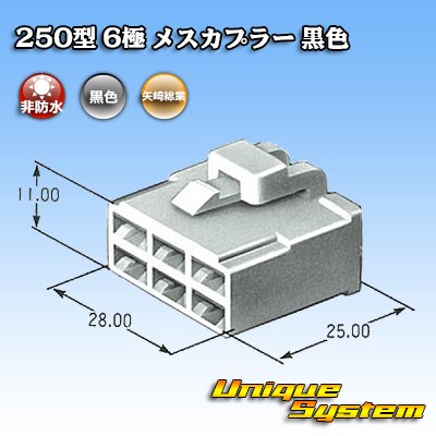 Photo3: [Yazaki Corporation] 250-type CN (A) non-waterproof 6-pole female-coupler (black)