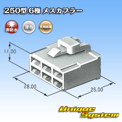 Photo3: [Yazaki Corporation] 250-type CN (A) non-waterproof 6-pole female-coupler