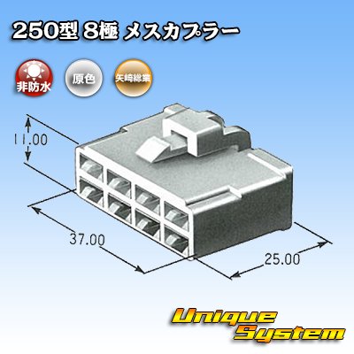 Photo3: [Yazaki Corporation] 250-type CN (A) non-waterproof 8-pole female-coupler