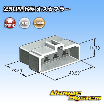 Photo3: [Yazaki Corporation] 250-type CN (A) non-waterproof 8-pole male-coupler
