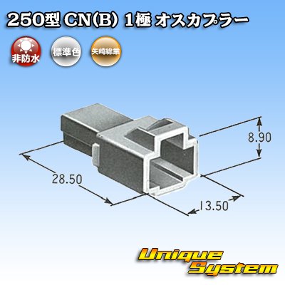 Photo4: [Yazaki Corporation] 250-type CN (B) non-waterproof 1-pole male-coupler