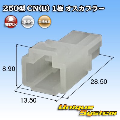 Photo1: [Yazaki Corporation] 250-type CN (B) non-waterproof 1-pole male-coupler