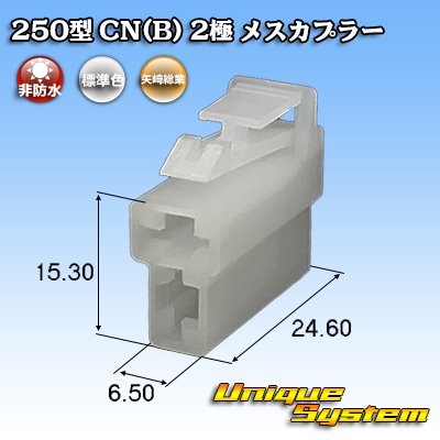Photo1: [Yazaki Corporation] 250-type CN (B) non-waterproof 2-pole female-coupler