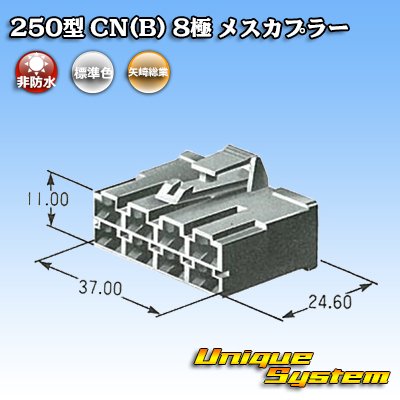 Photo4: [Yazaki Corporation] 250-type CN (B) non-waterproof 8-pole female-coupler