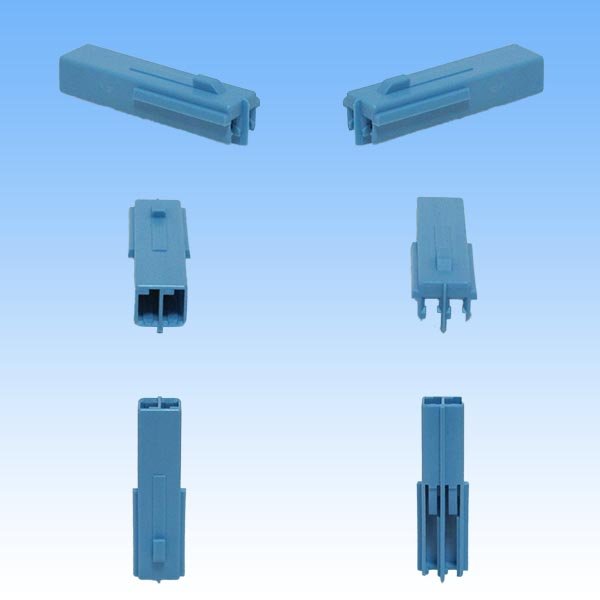 Photo2: [Sumitomo Wiring Systems] 050-type HC non-waterproof 2-pole female-coupler (blue) (2)