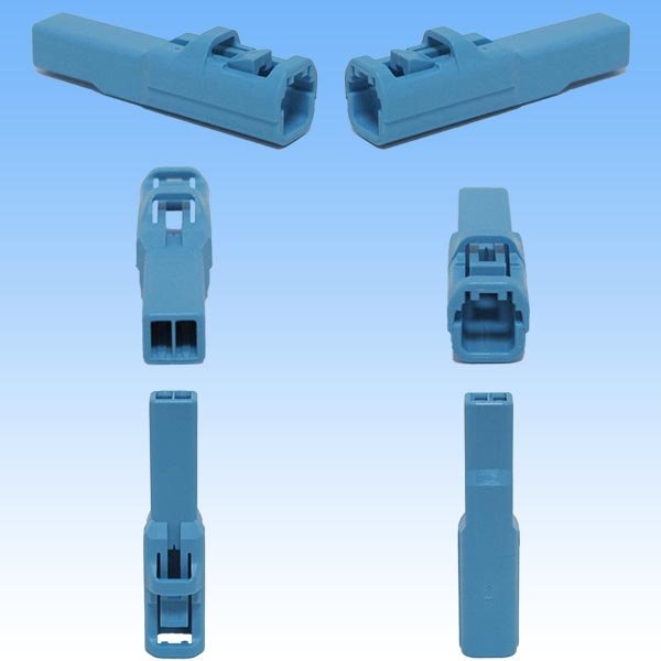 Photo2: [Sumitomo Wiring Systems] 050-type HC non-waterproof 2-pole male-coupler (blue) (2)