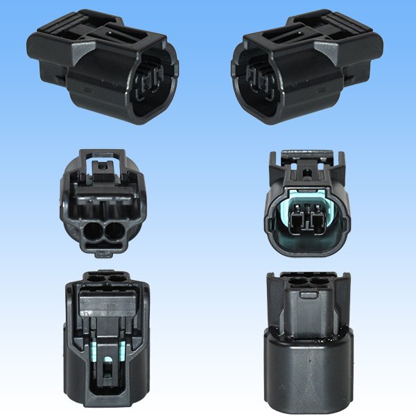 Photo2: [Sumitomo Wiring Systems] 040-type HX waterproof 2-pole female-coupler with retainer type-1 (black) (2)