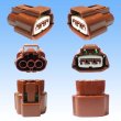 Photo2: [Sumitomo Wiring Systems] 090-type RS waterproof 3-pole female-coupler & terminal set with retainer (brown) type-1 (no male side) (2)