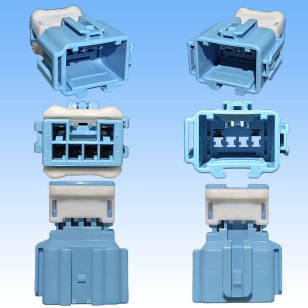 Photo3: [Sumitomo Wiring Systems] 090-type HE non-waterproof 6-pole male-coupler & terminal set (3)
