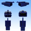 Photo2: [Sumitomo Wiring Systems] 110-type MTW non-waterproof 3-pole male-coupler & terminal set (blue) (2)