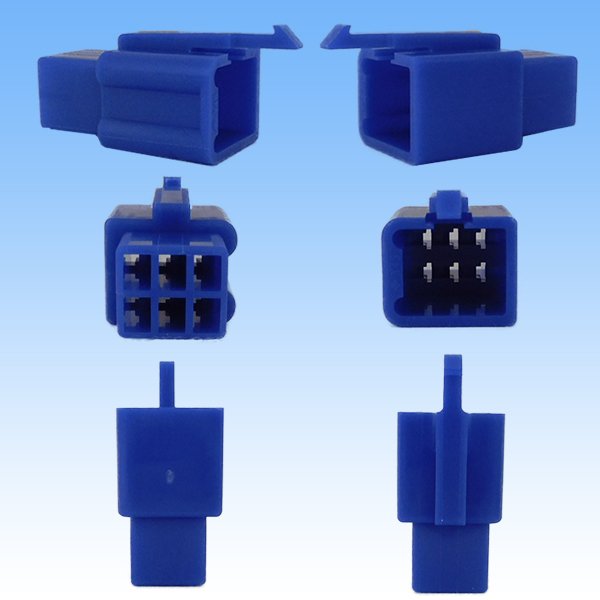 Photo2: [Sumitomo Wiring Systems] 110-type MTW non-waterproof 6-pole coupler & terminal set (blue) (2)