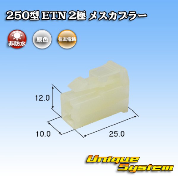 Photo1: [Sumitomo Wiring Systems] 250-type ETN non-waterproof 2-pole female-coupler type-1 (1)