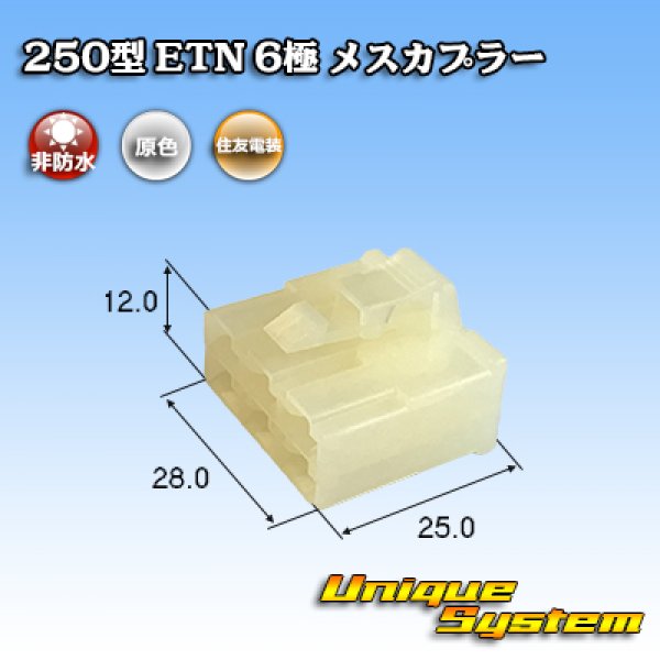 Photo1: [Sumitomo Wiring Systems] 250-type ETN non-waterproof 6-pole female-coupler (1)