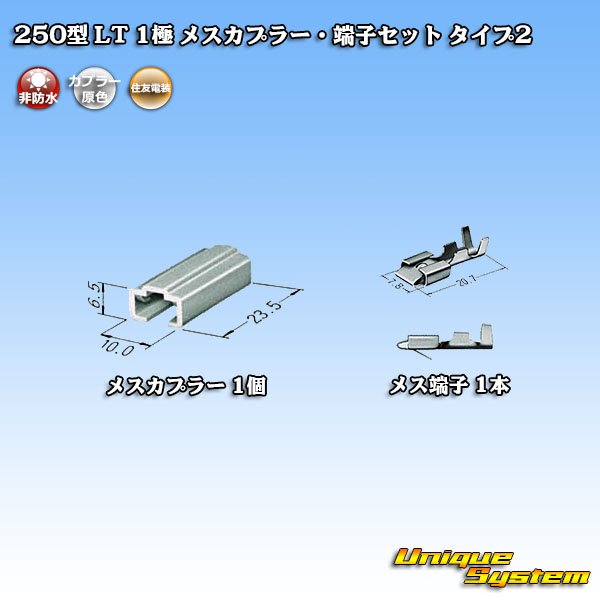 Photo4: [Sumitomo Wiring Systems] 250-type LT non-waterproof 1-pole female-coupler & terminal set type-2 (4)