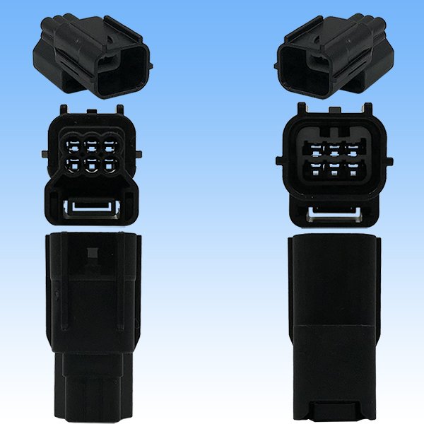 Photo3: [Yazaki Corporation] 025-type HS waterproof 6-pole male-coupler & terminal set (black) (3)