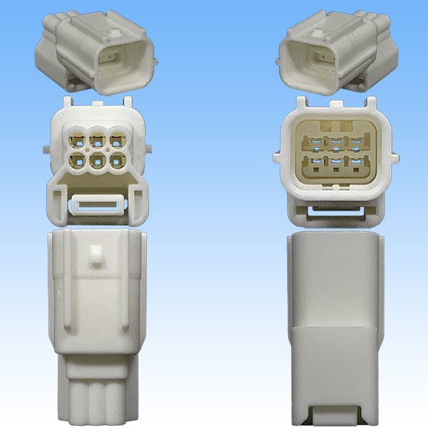Photo3: [Yazaki Corporation] 025-type HS waterproof 6-pole male-coupler & terminal set (white) (3)
