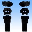 Photo3: [Sumitomo Wiring Systems] 090-type HM waterproof 2-pole male-coupler (black) (3)