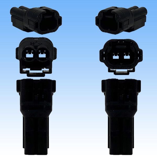 Photo3: [Sumitomo Wiring Systems] 090-type HM waterproof 2-pole male-coupler (black) (3)