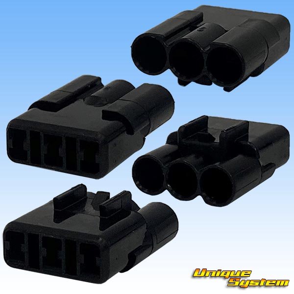 Photo2: [Sumitomo Wiring Systems] 090-type HM waterproof 3-pole female-coupler (black) (2)