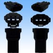 Photo3: [Sumitomo Wiring Systems] 090-type HM waterproof 3-pole male-coupler (black) (3)