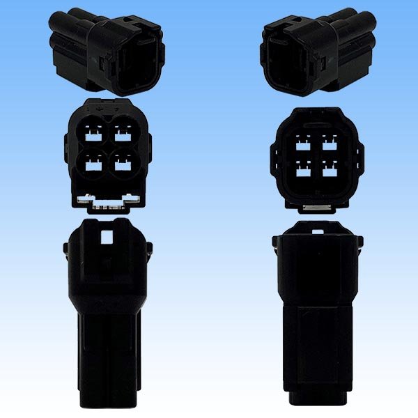 Photo3: [Sumitomo Wiring Systems] 090-type HM waterproof 4-pole coupler & terminal set (black) (3)
