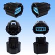 Photo3: [Sumitomo Wiring Systems] 090-type HX waterproof 3-pole female-coupler & terminal set type-1 (black) with retainer (3)