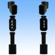 Photo3: [Sumitomo Wiring Systems] 090-type HX waterproof 3-pole coupler & terminal set type-2 (black) with retainer (male-side not made by Sumitomo / for ignition coil) (3)