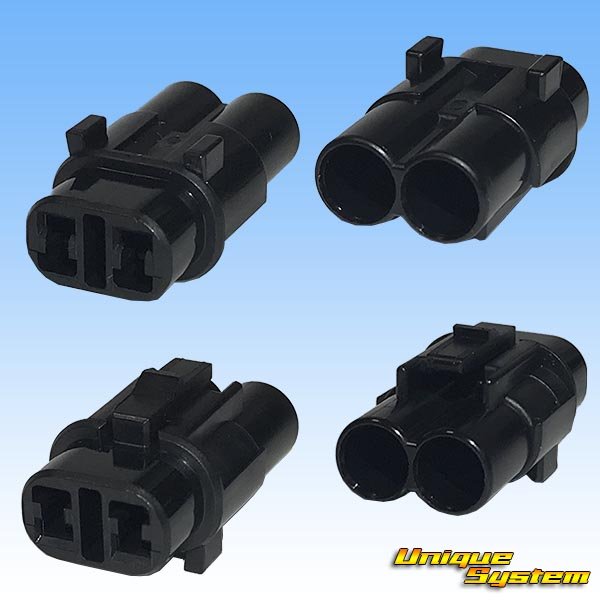 Photo2: [Sumitomo Wiring Systems] 090-type MT waterproof 2-pole female-coupler (black) type-1 (interlock) (2)