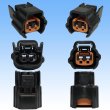 Photo3: [Sumitomo Wiring Systems] 090-type 62 series type-E waterproof 2-pole female-coupler with retainer (P5) type-2 (black) (3)