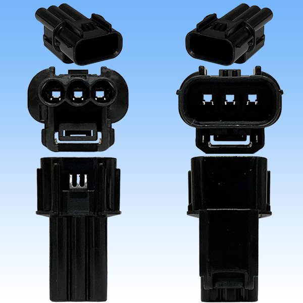 Photo3: [Sumitomo Wiring Systems] 060-type HX waterproof 3-pole coupler & terminal set (male-coupler only non-Sumitomo / terminals made by Sumitomo) (3)