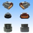 Photo3: [Sumitomo Wiring Systems] 090-type 62 series type-E waterproof 4-pole female-coupler with retainer (P5) (gray) (no male side) (3)