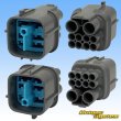 Photo2: [Sumitomo Wiring Systems] 090 + 187-type HX hybrid waterproof 10-pole male-coupler with retainer (2)