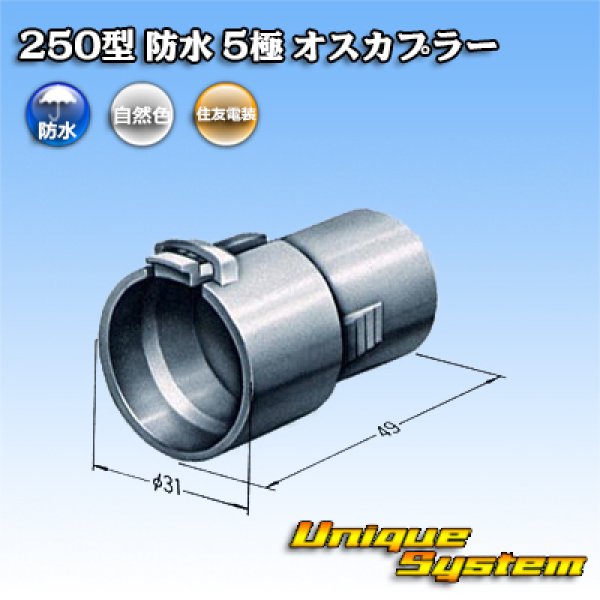 Photo1: [Sumitomo Wiring Systems] 250-type waterproof 5-pole male-coupler (1)