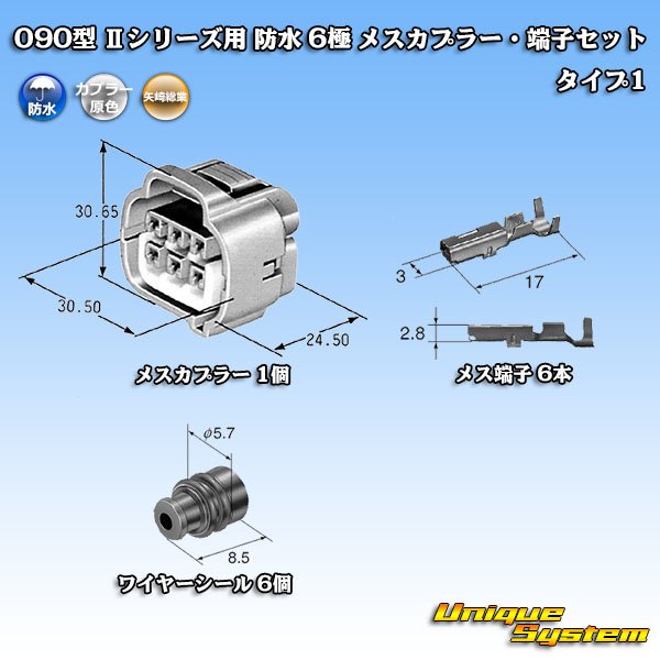 Photo6: [Yazaki Corporation] 090-type II series waterproof 6-pole female-coupler & terminal set type-1 (6)