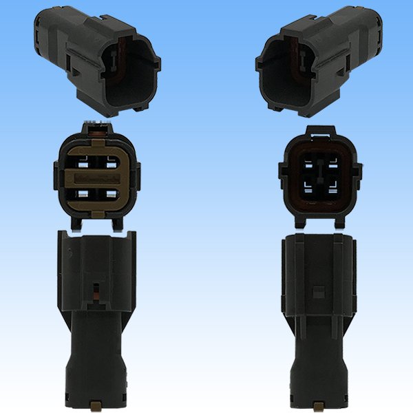 Photo3: [Yazaki Corporation] 070-type SWP waterproof 4-pole male-coupler & terminal set (with rear holder) (3)