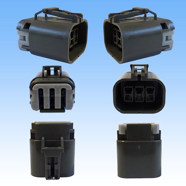 Photo2: [Yazaki Corporation] 110-type 58-connector W series waterproof 6-pole female-coupler & terminal set (with holder) (2)