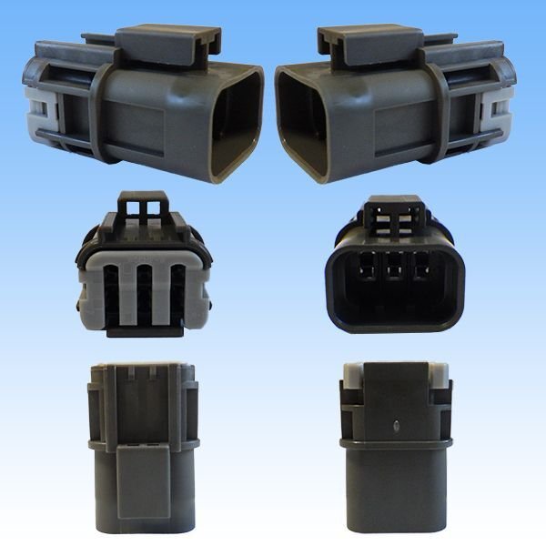 Photo2: [Yazaki Corporation] 110-type 58-connector W series waterproof 6-pole male-coupler & terminal set (with holder) (2)