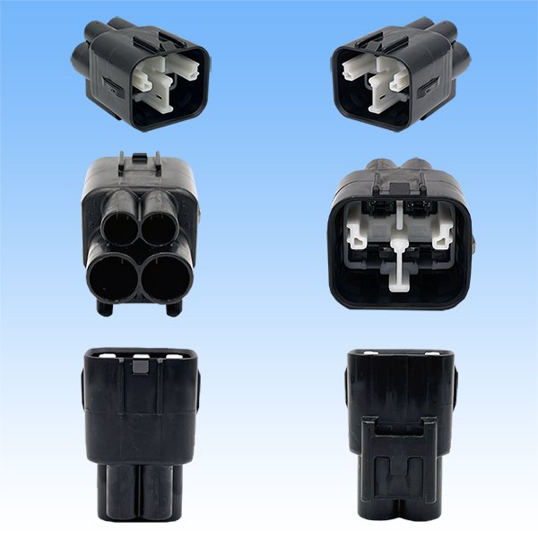 Photo3: [Yazaki Corporation] 187 + 312 hybrid waterproof series 4-pole male-coupler (3)