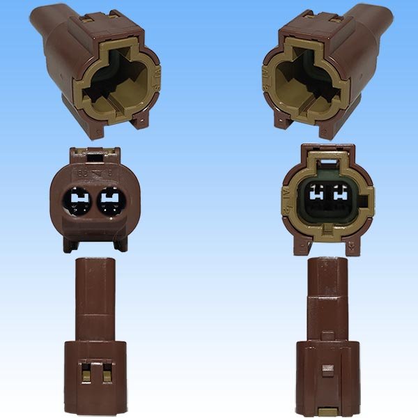 Photo3: [Yazaki Corporation] 060-type 62Z series waterproof 2-pole male-coupler with retainer type-2 (brown) (3)