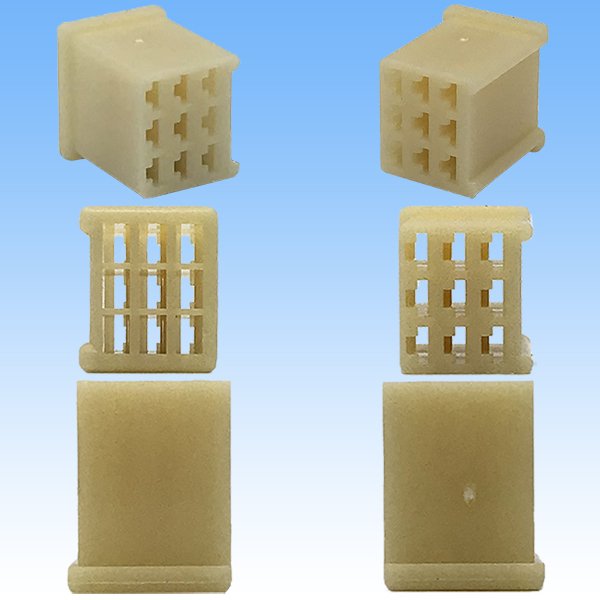 Photo3: [Yazaki Corporation] 110-type no-lock non-waterproof 9-pole female-coupler & terminal set (3)