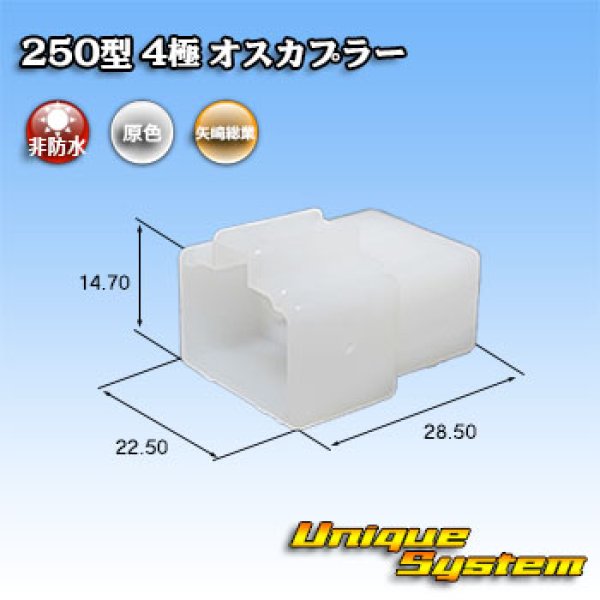 Photo1: [Yazaki Corporation] 250-type CN (A) non-waterproof 4-pole male-coupler (1)