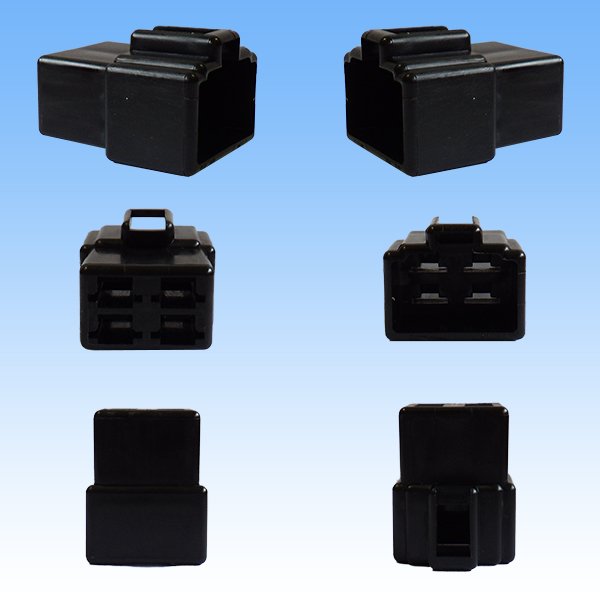 Photo2: [Yazaki Corporation] 250-type CN (A) non-waterproof 4-pole male-coupler & terminal set (black) (2)
