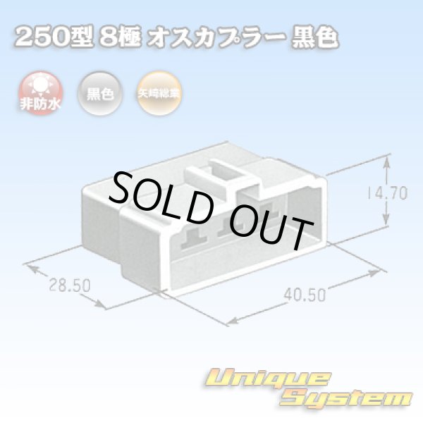 Photo3: [Yazaki Corporation] 250-type CN (A) non-waterproof 8-pole male-coupler (black) (3)